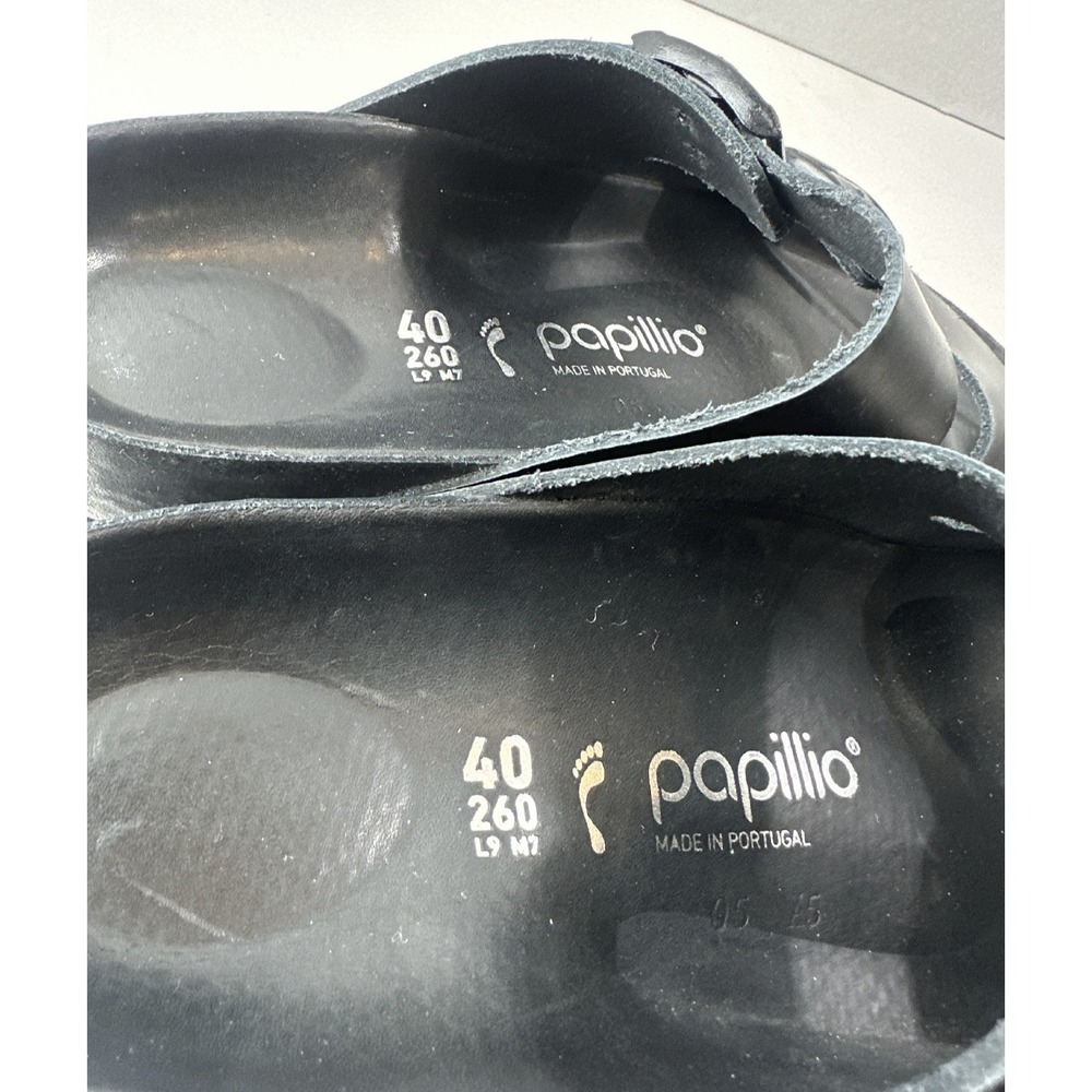 Birkenstock Papillio Arizona Flex Platform Sandals 2 Strap Buckle Black 40 L9 M7 - Picture 10 of 16